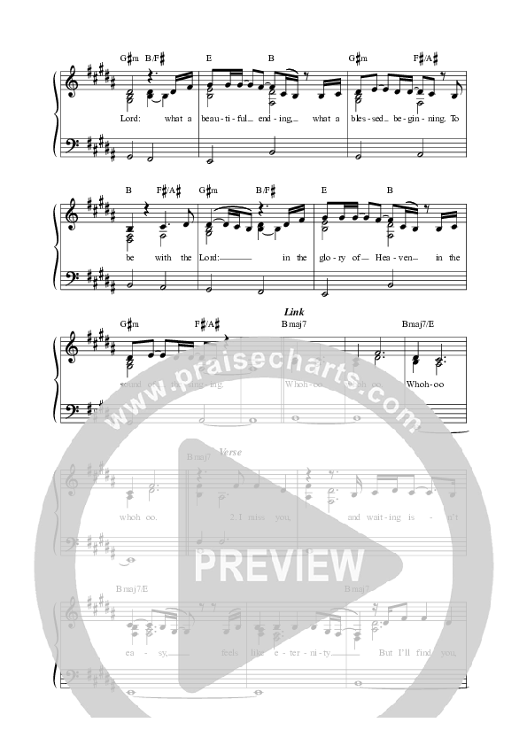 To Be With The Lord Lead Sheet Melody (Mitch Wong)