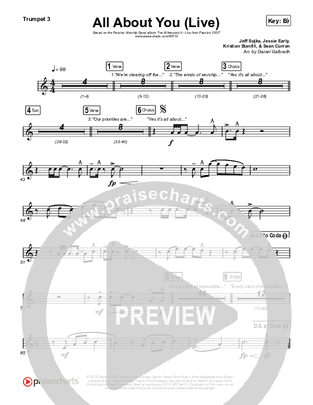 All About You (Live From Passion 2023) Trumpet 3 (Passion / Kristian Stanfill)