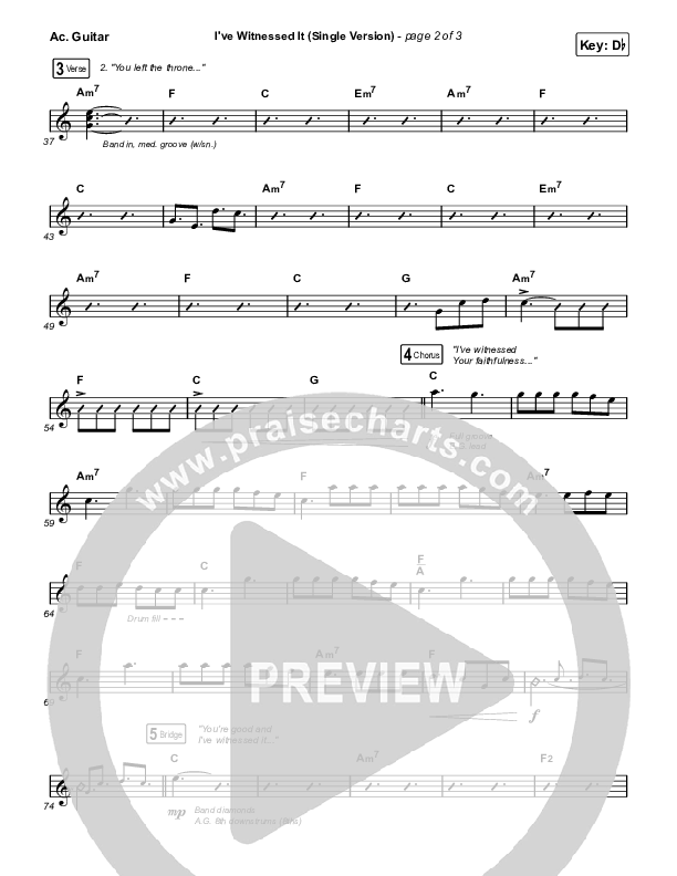 I've Witnessed It (Single) Acoustic Guitar (Passion / Melodie Malone)