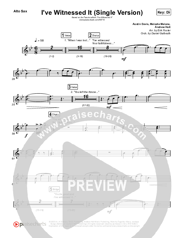 I've Witnessed It (Single) Sax Pack (Passion / Melodie Malone)