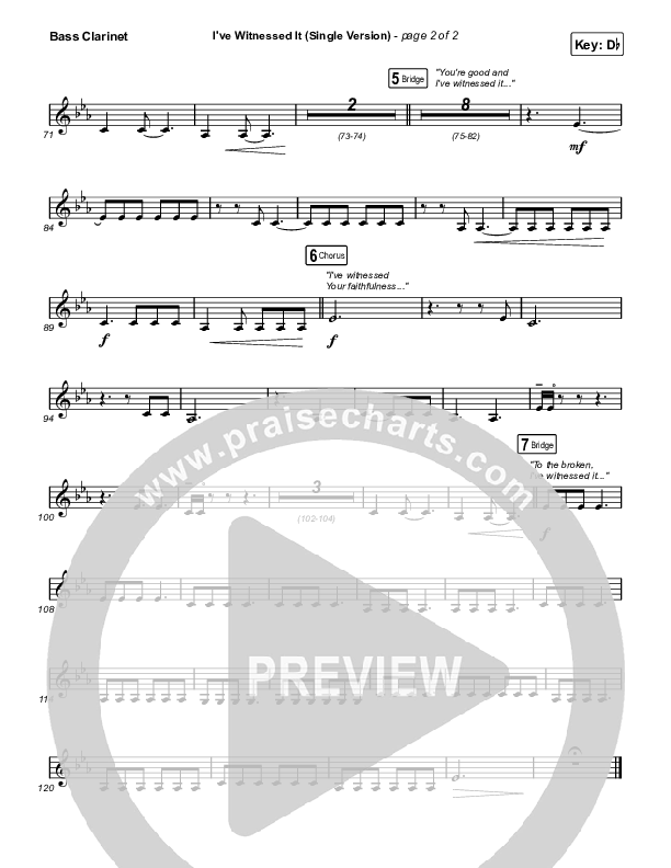 I've Witnessed It (Single) Bass Clarinet (Passion / Melodie Malone)