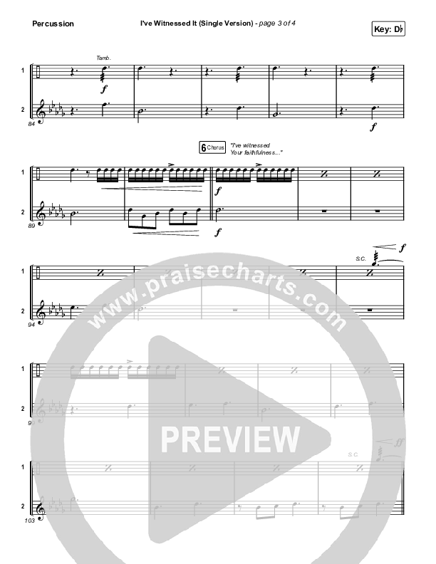 I've Witnessed It (Single) Percussion (Passion / Melodie Malone)