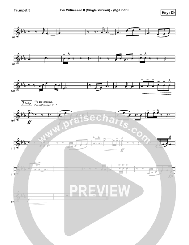I've Witnessed It (Single) Trumpet 3 (Passion / Melodie Malone)