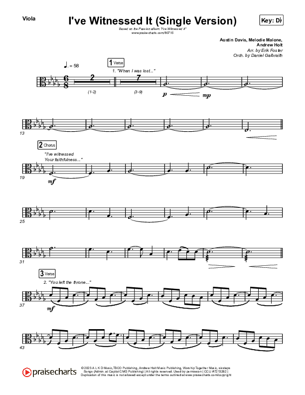 I've Witnessed It (Single) Viola (Passion / Melodie Malone)