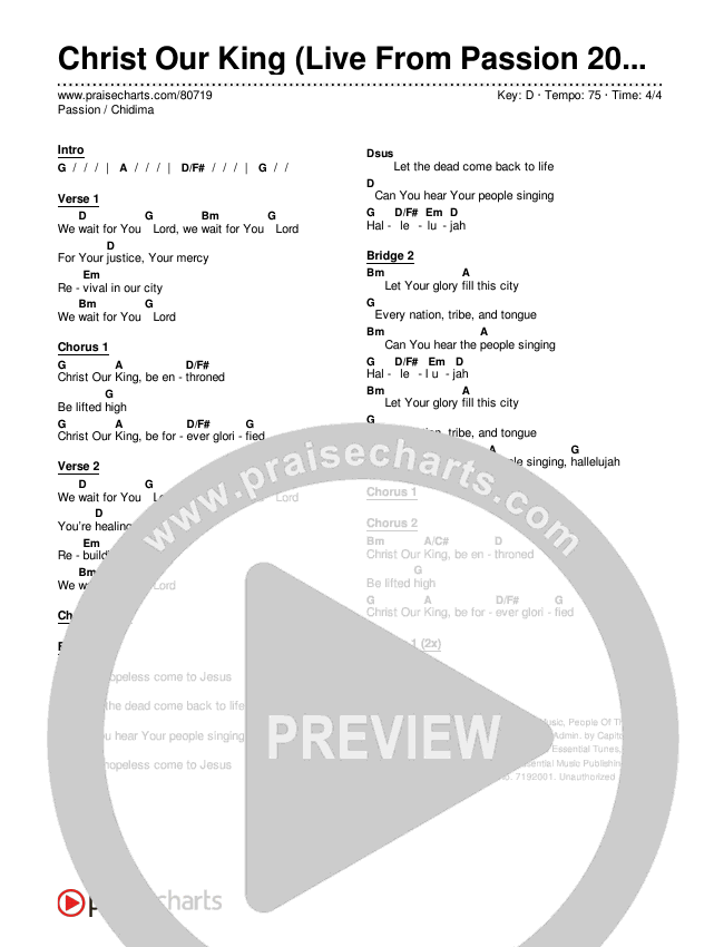Christ Our King (Live From Passion 2023) Chords & Lyrics (Passion / Chidima)