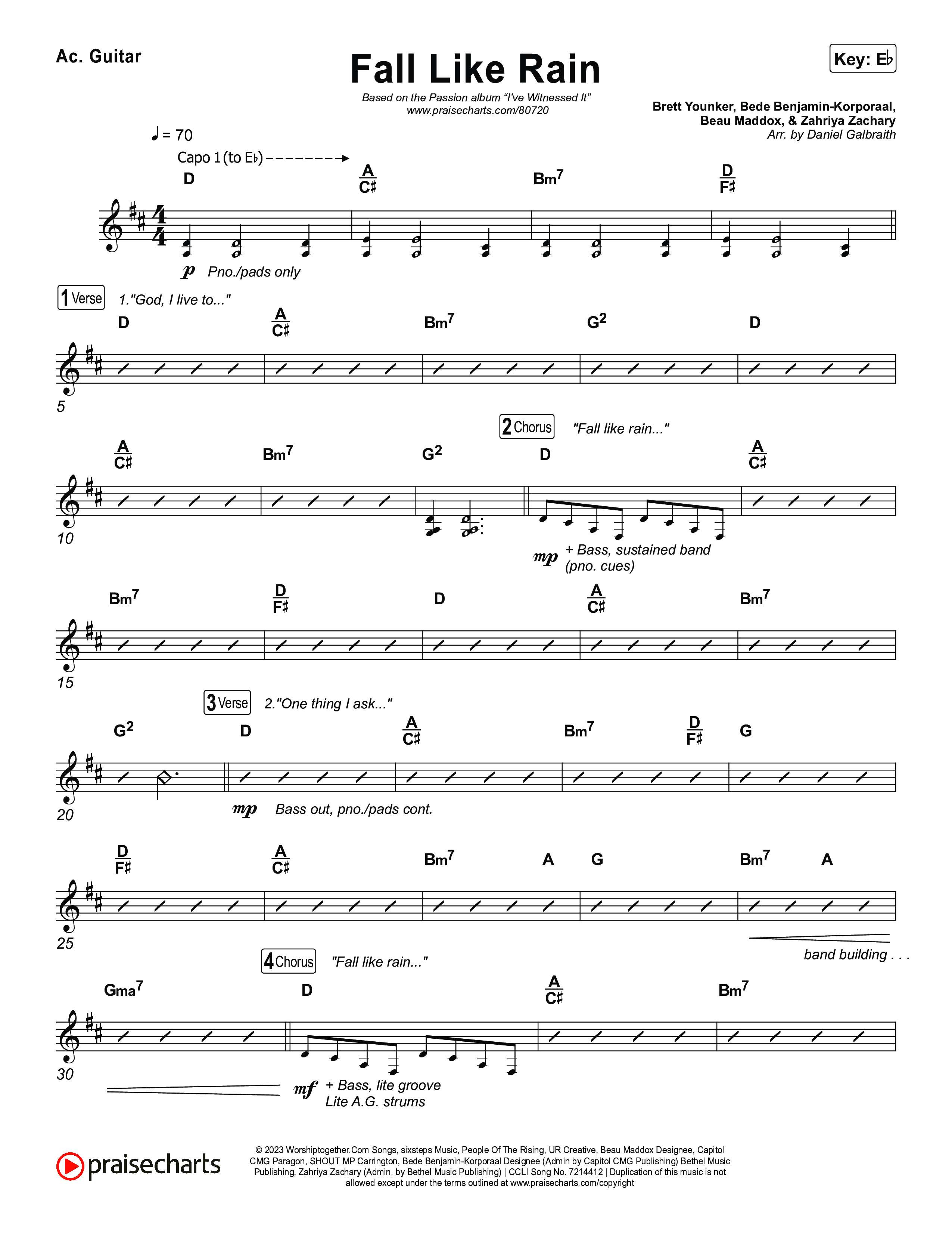 Fall Like Rain (Live From Passion 2023) Acoustic Guitar (Passion / Rachel Halbach)