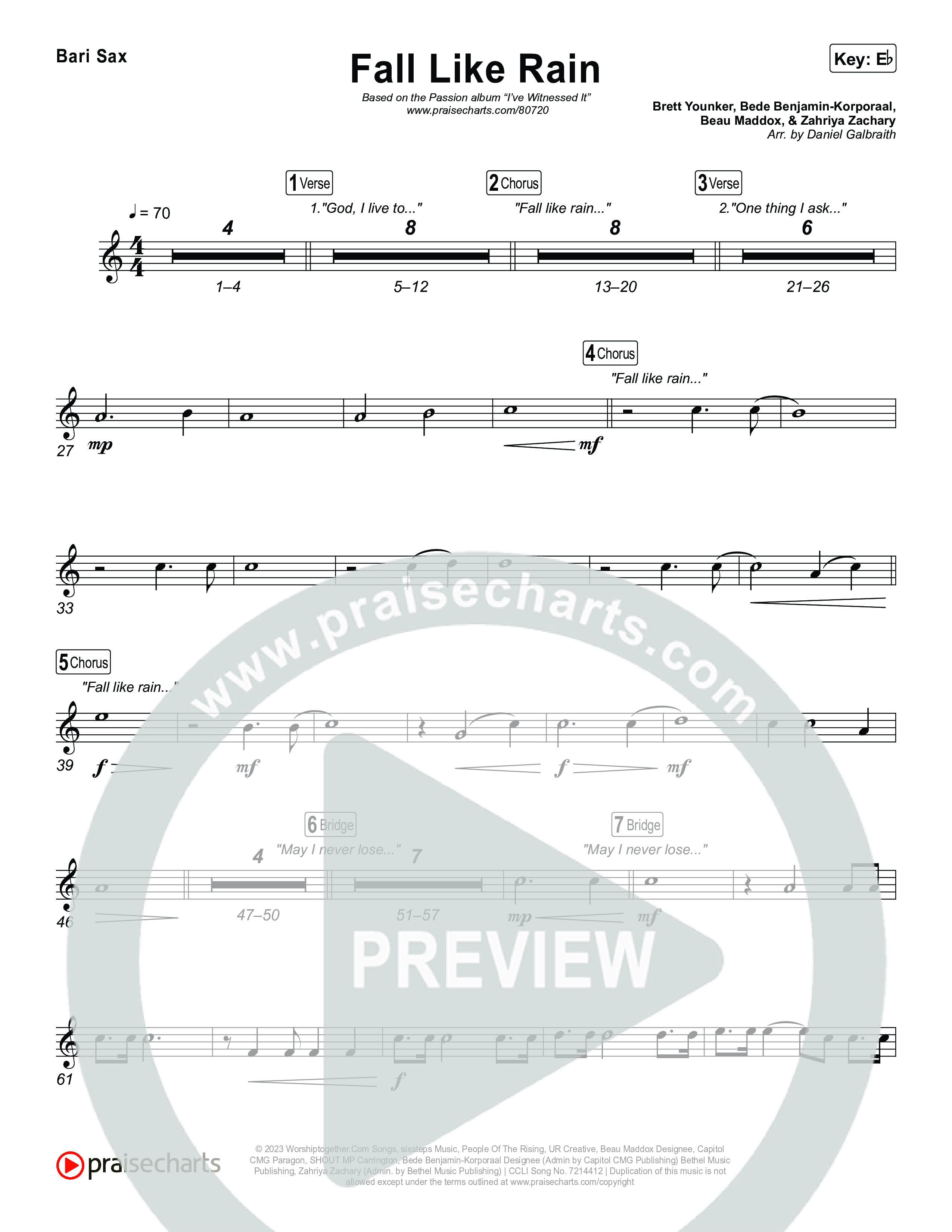 Fall Like Rain (Live From Passion 2023) Bari Sax (Passion / Rachel Halbach)