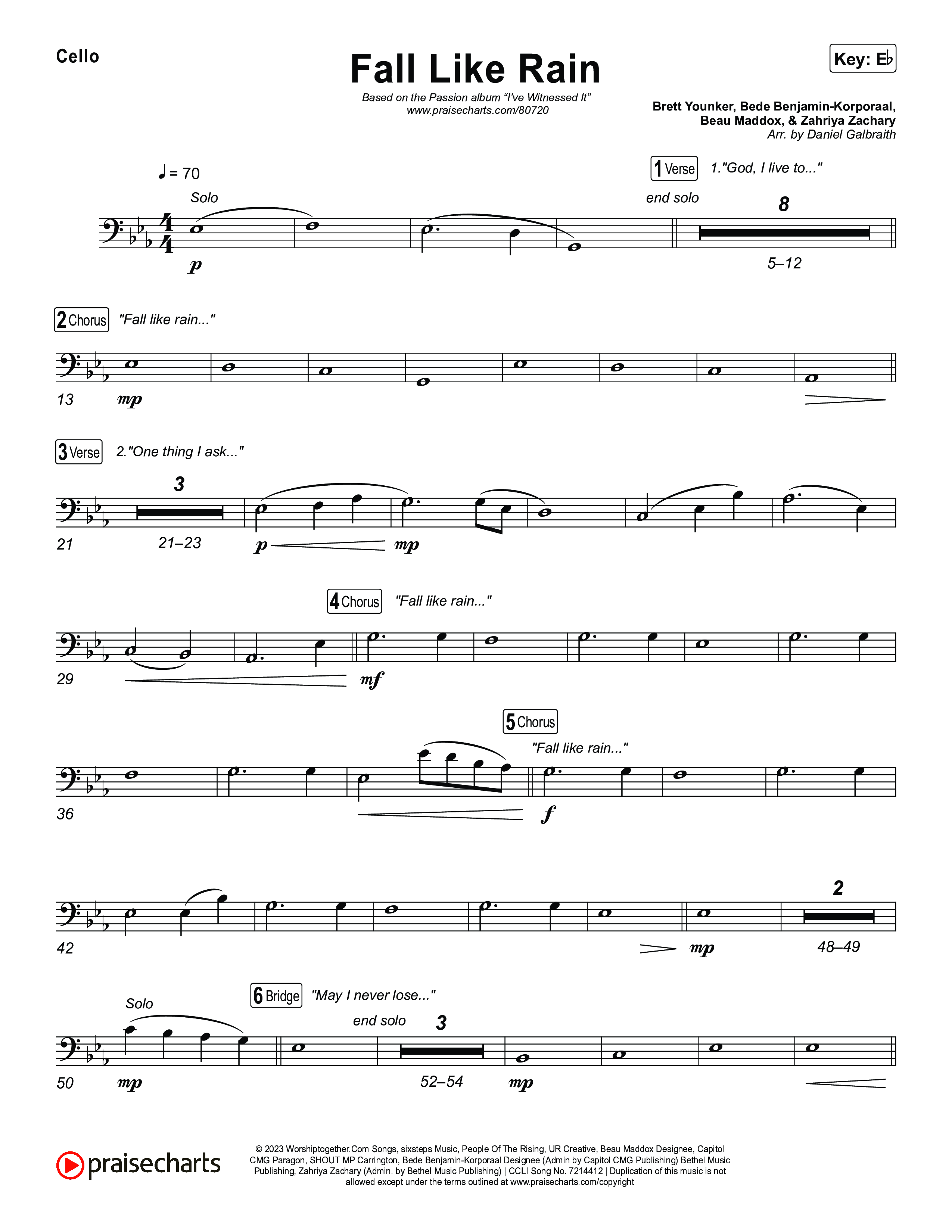 Fall Like Rain (Live From Passion 2023) Cello (Passion / Rachel Halbach)