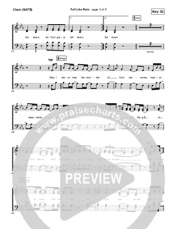 Fall Like Rain (Live From Passion 2023) Choir Sheet (SATB) (Passion / Rachel Halbach)