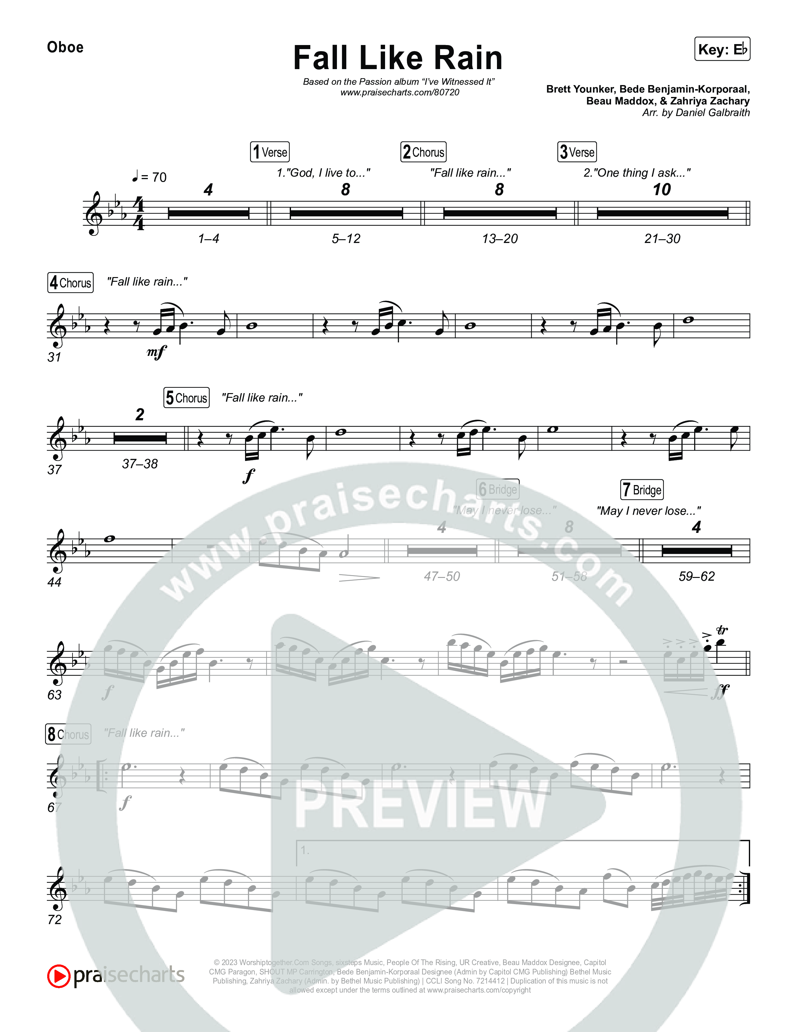 Fall Like Rain (Live From Passion 2023) Oboe (Passion / Rachel Halbach)