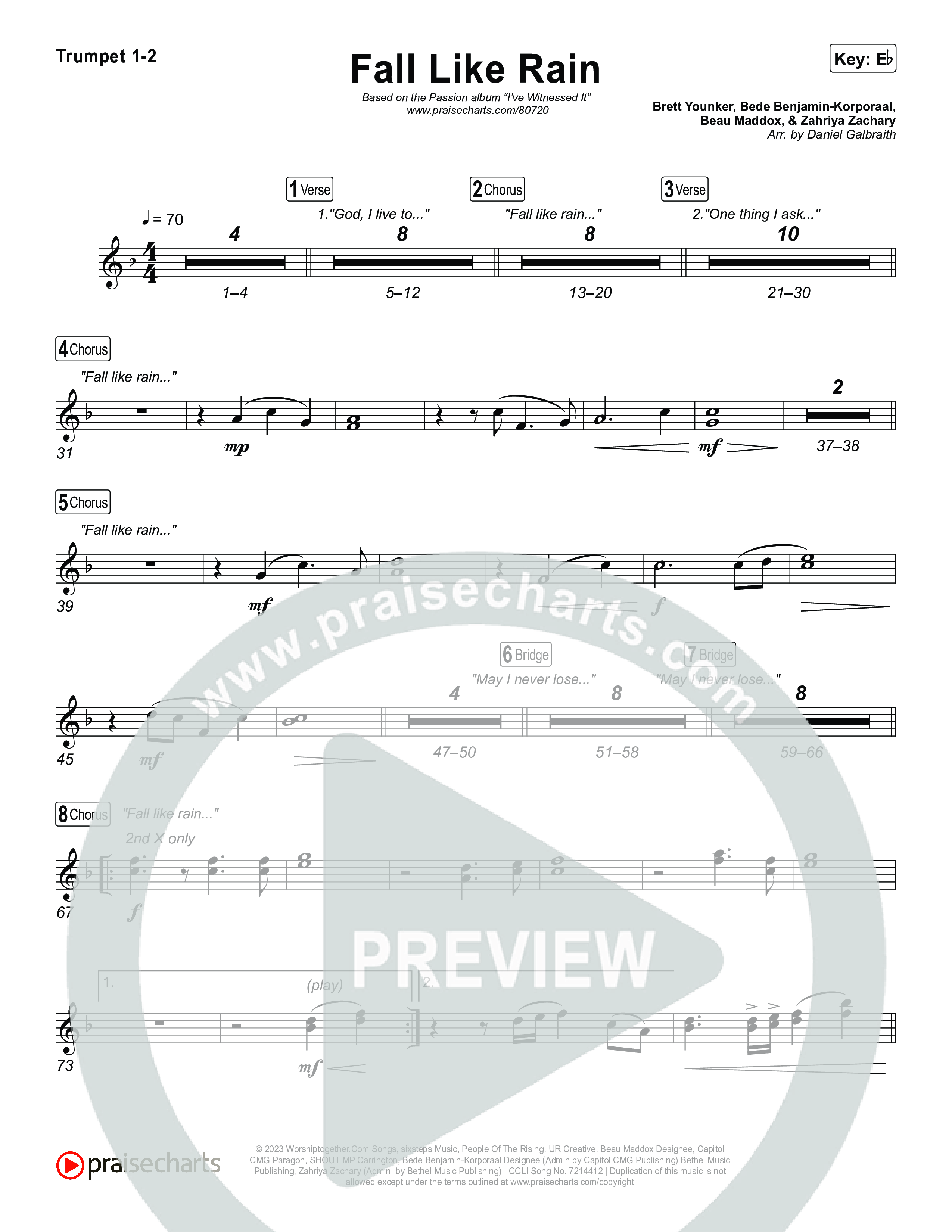 Fall Like Rain (Live From Passion 2023) Brass Pack (Passion / Rachel Halbach)