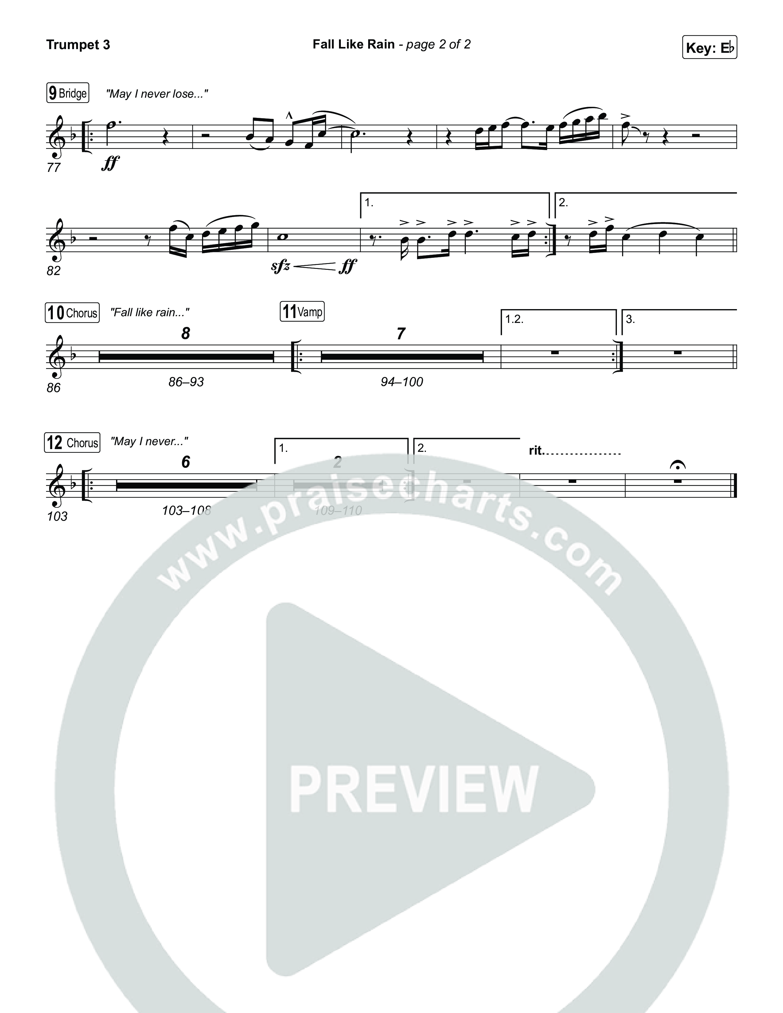 Fall Like Rain (Live From Passion 2023) Trumpet 3 (Passion / Rachel Halbach)