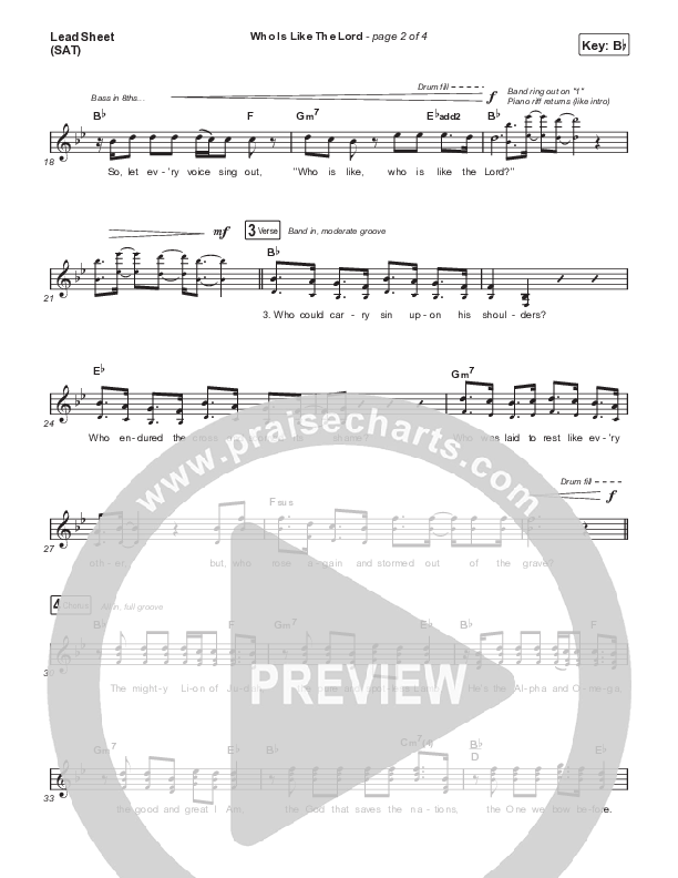Who Is Like The Lord (Live From Passion 2023) Lead Sheet (SAT) (Passion / Landon Wolfe)