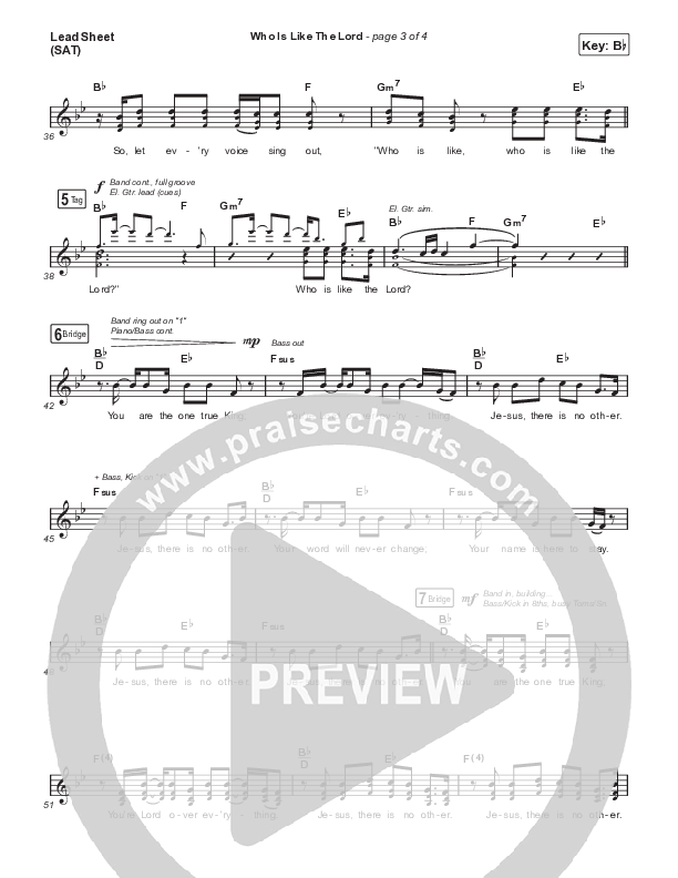 Who Is Like The Lord (Live From Passion 2023) Lead Sheet (SAT) (Passion / Landon Wolfe)