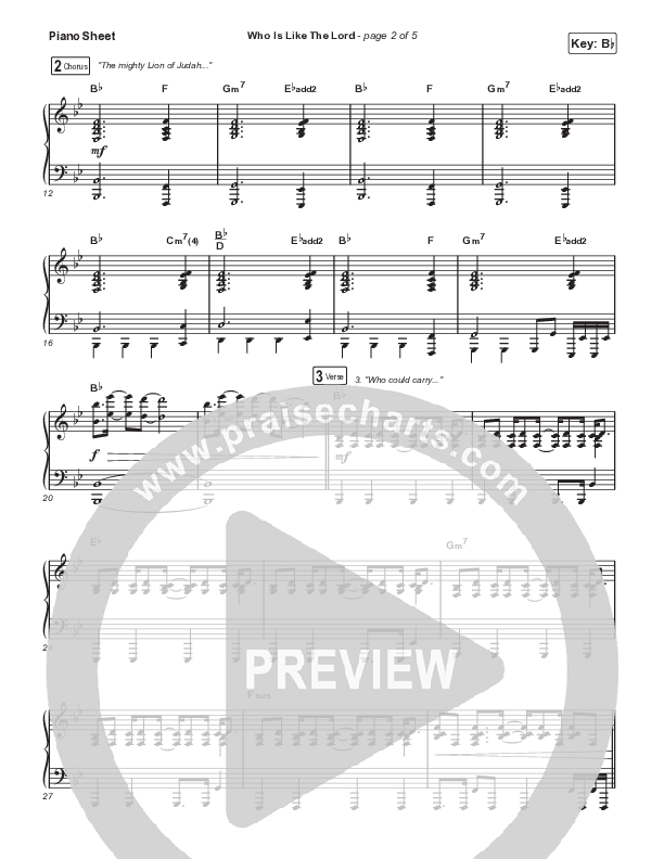 Who Is Like The Lord (Live From Passion 2023) Piano Sheet (Passion / Landon Wolfe)