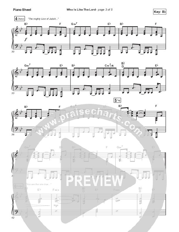 Who Is Like The Lord (Live From Passion 2023) Piano Sheet (Passion / Landon Wolfe)