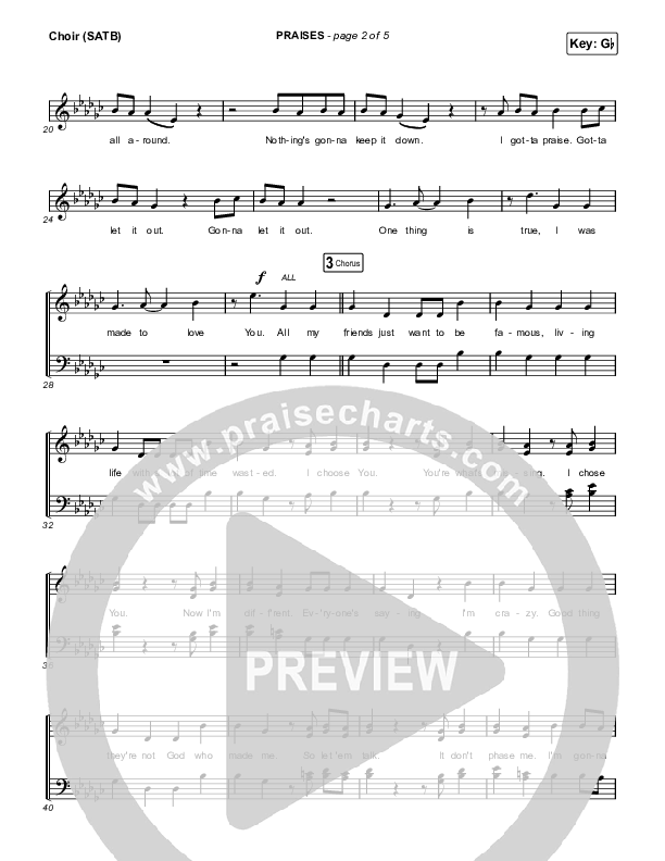 PRAISES Choir Sheet (SATB) (ELEVATION RHYTHM)