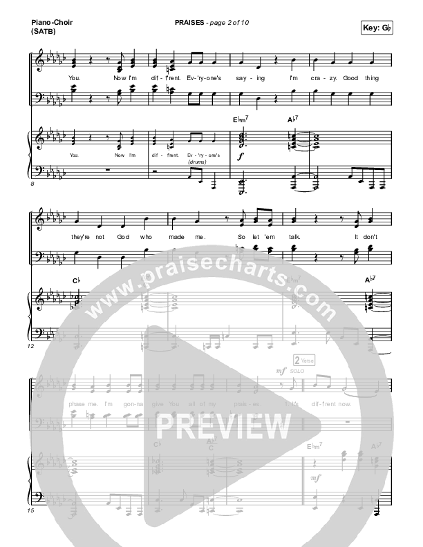 PRAISES Piano/Vocal (SATB) (ELEVATION RHYTHM)