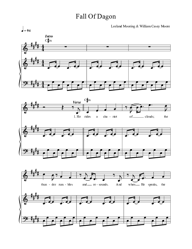 Fall Of Dagon Piano/Melody (Leeland)