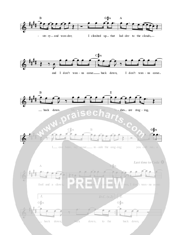 Jacob's Ladder Lead Sheet Melody (Leeland / Rita Springer)