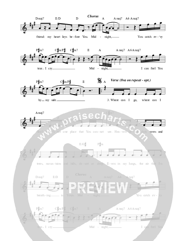 Midnight Lead Sheet Melody (Leeland)