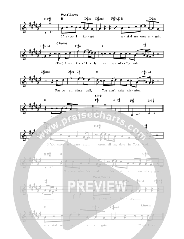 Wonderfully Made Lead Sheet Melody (Leeland)