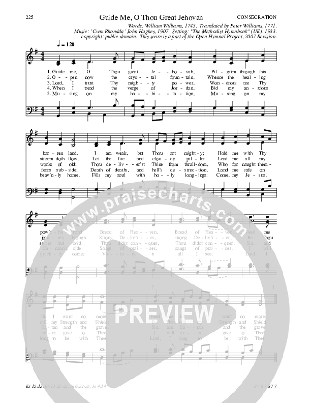 Guide Me, O Thou Great Jehovah Hymn Sheet (SATB) (Traditional Hymn)