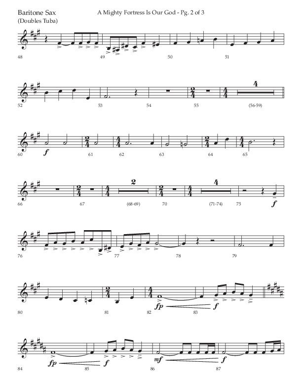 A Mighty Fortress Is Our God (Choral Anthem SATB) Bari Sax (Lifeway Choral / Arr. Ken Barker)