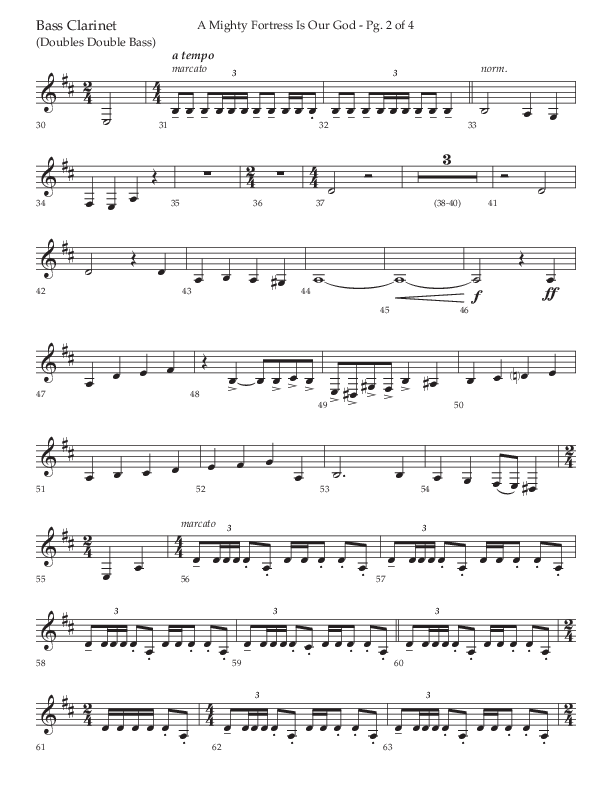 A Mighty Fortress Is Our God (Choral Anthem SATB) Bass Clarinet (Lifeway Choral / Arr. Ken Barker)