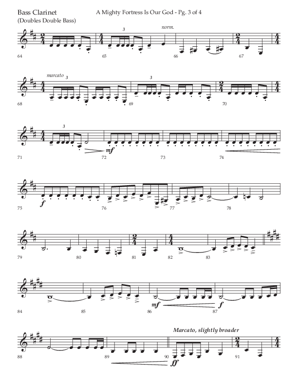 A Mighty Fortress Is Our God (Choral Anthem SATB) Bass Clarinet (Lifeway Choral / Arr. Ken Barker)