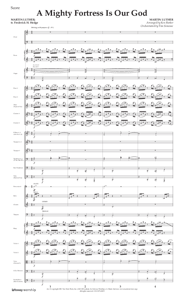 A Mighty Fortress Is Our God (Choral Anthem SATB) Orchestration (Lifeway Choral / Arr. Ken Barker)