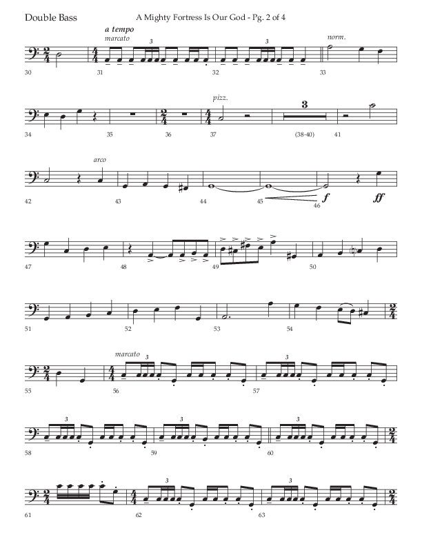 A Mighty Fortress Is Our God (Choral Anthem SATB) Double Bass (Lifeway Choral / Arr. Ken Barker)