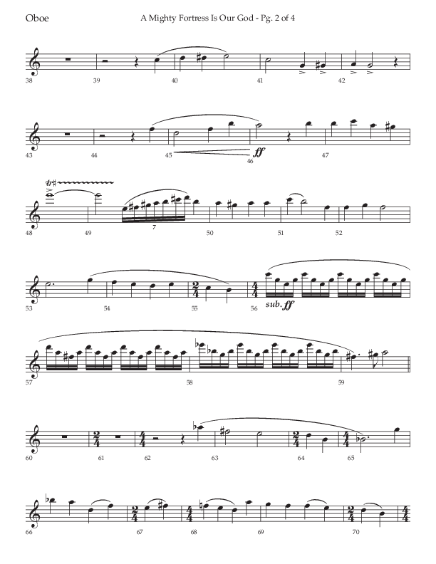 A Mighty Fortress Is Our God (Choral Anthem SATB) Oboe (Lifeway Choral / Arr. Ken Barker)