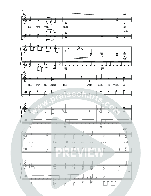 A Mighty Fortress Is Our God (Choral Anthem SATB) Anthem (SATB/Piano) (Lifeway Choral / Arr. Ken Barker)