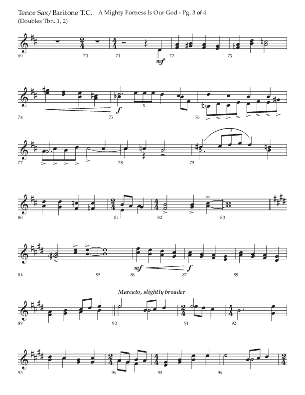 A Mighty Fortress Is Our God (Choral Anthem SATB) Tenor Sax/Baritone T.C. (Lifeway Choral / Arr. Ken Barker)