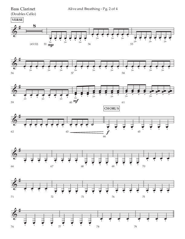 Alive And Breathing (Choral Anthem SATB) Bass Clarinet (Lifeway Choral / Arr. David Wise)