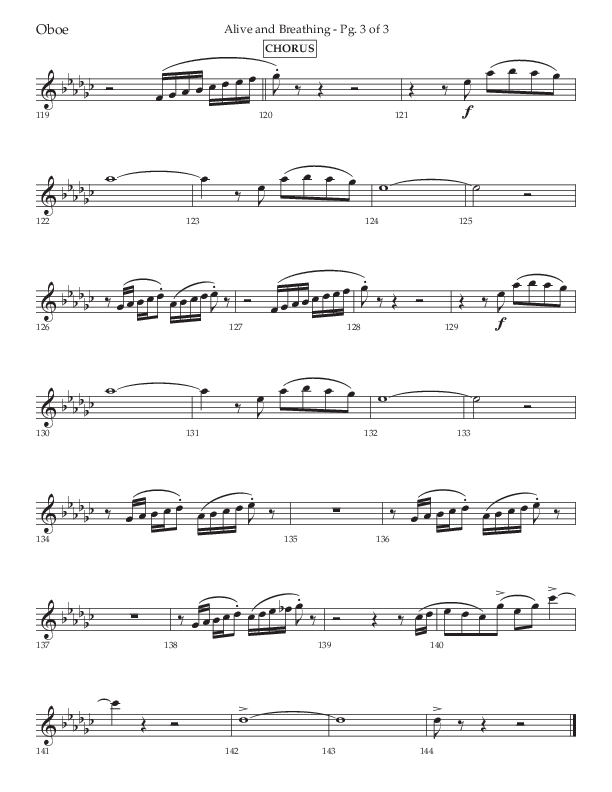 Alive And Breathing (Choral Anthem SATB) Oboe (Lifeway Choral / Arr. David Wise)