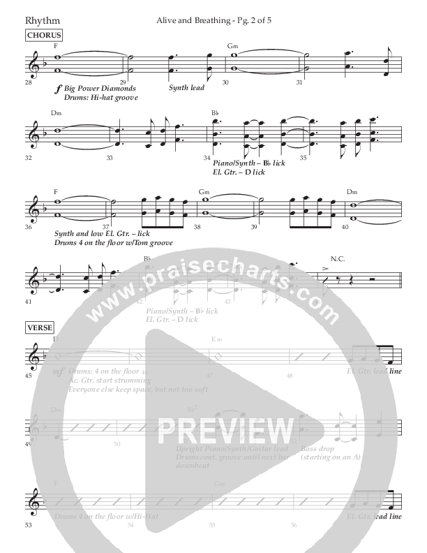 Alive And Breathing (Choral Anthem SATB) Lead Melody & Rhythm (Lifeway Choral / Arr. David Wise)