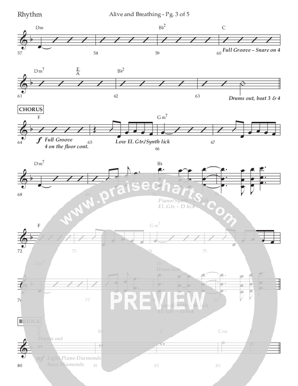 Alive And Breathing (Choral Anthem SATB) Lead Melody & Rhythm (Lifeway Choral / Arr. David Wise)