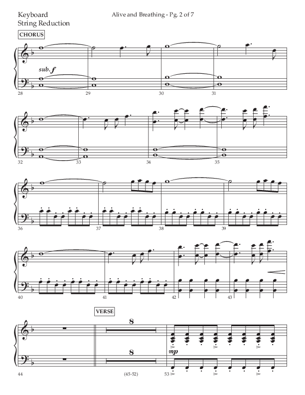 Alive And Breathing (Choral Anthem SATB) String Reduction (Lifeway Choral / Arr. David Wise)