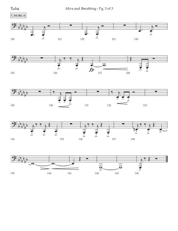 Alive And Breathing (Choral Anthem SATB) Tuba (Lifeway Choral / Arr. David Wise)