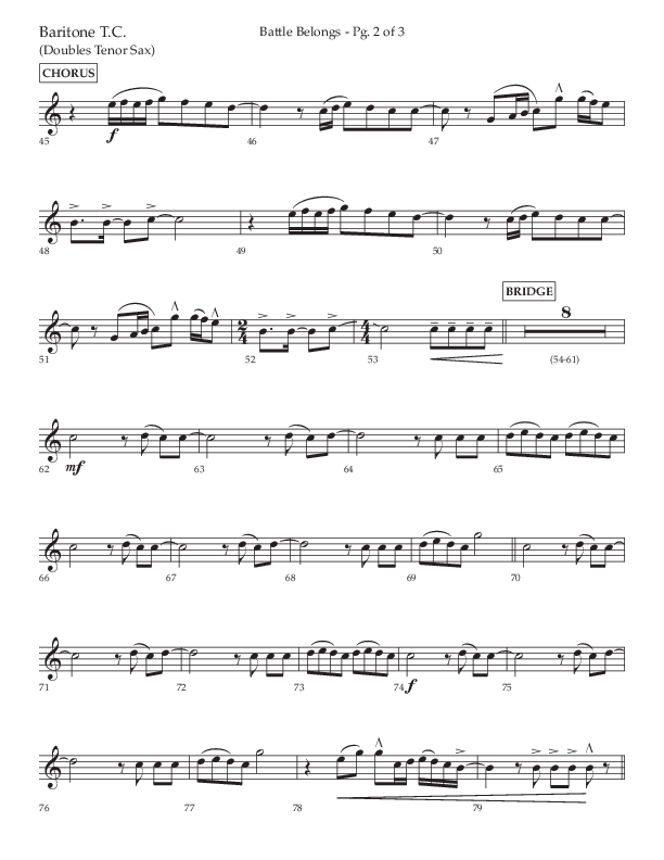 Battle Belongs (Choral Anthem SATB) Baritone TC (Lifeway Choral / Arr. Craig Adams)