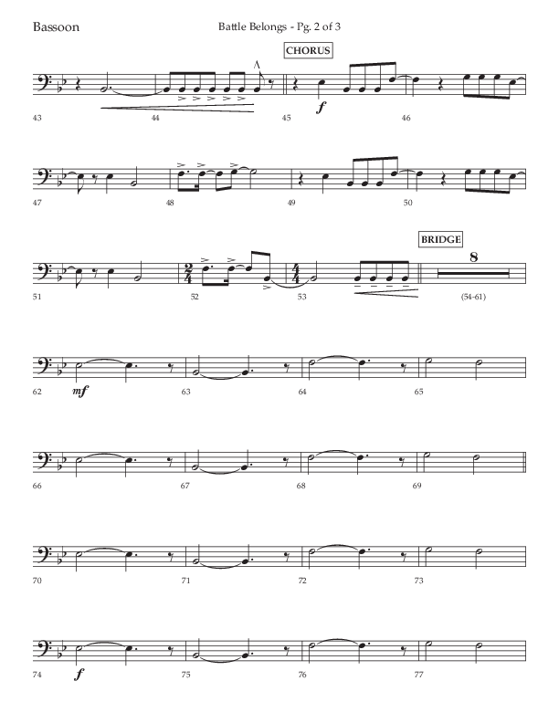 Battle Belongs (Choral Anthem SATB) Bassoon (Lifeway Choral / Arr. Craig Adams)