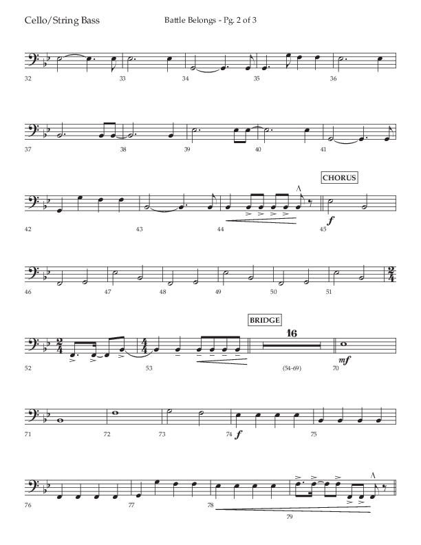 Battle Belongs (Choral Anthem SATB) Cello/Bass (Lifeway Choral / Arr. Craig Adams)