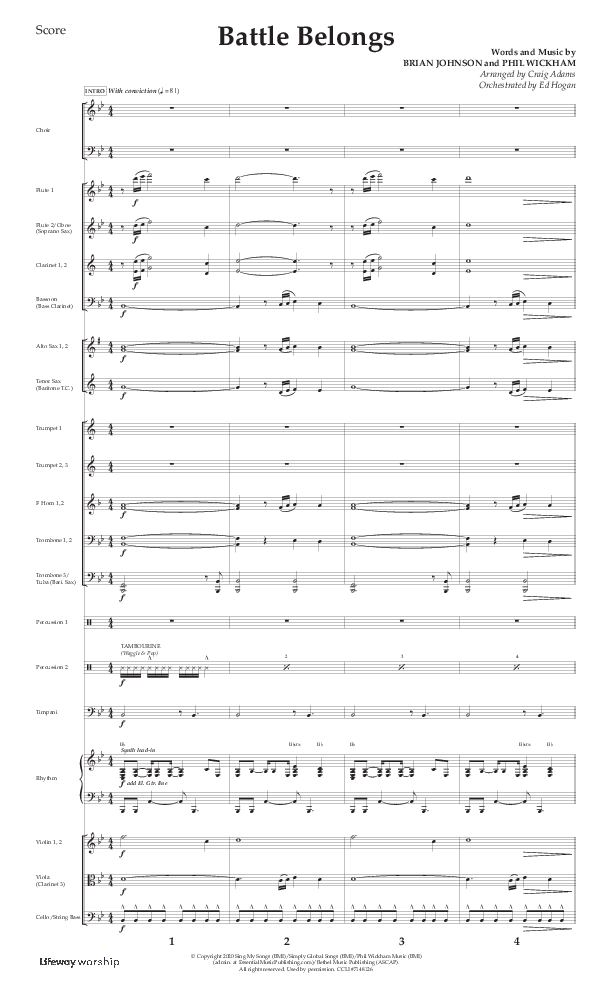 Battle Belongs (Choral Anthem SATB) Orchestration (Lifeway Choral / Arr. Craig Adams)