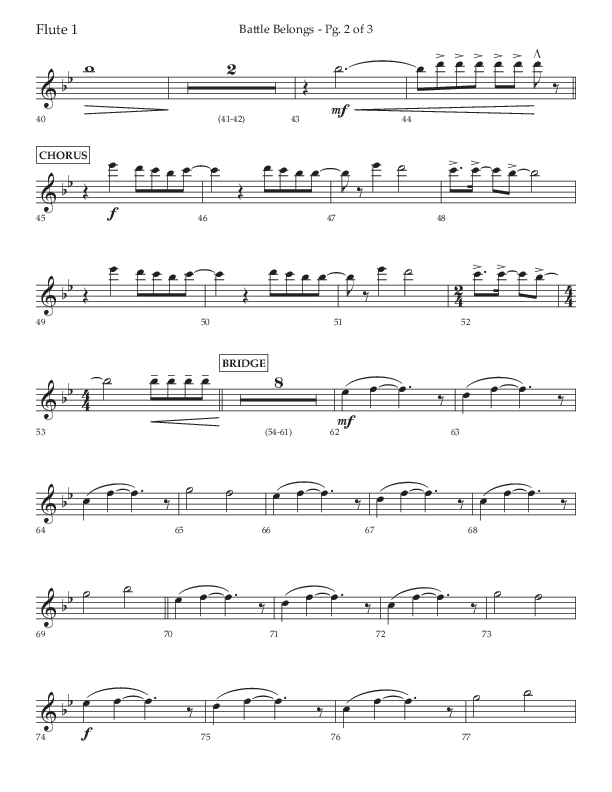 Battle Belongs (Choral Anthem SATB) Flute (Lifeway Choral / Arr. Craig Adams)