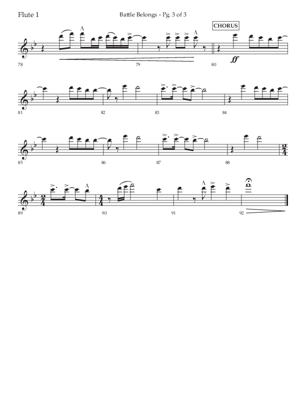 Battle Belongs (Choral Anthem SATB) Flute (Lifeway Choral / Arr. Craig Adams)