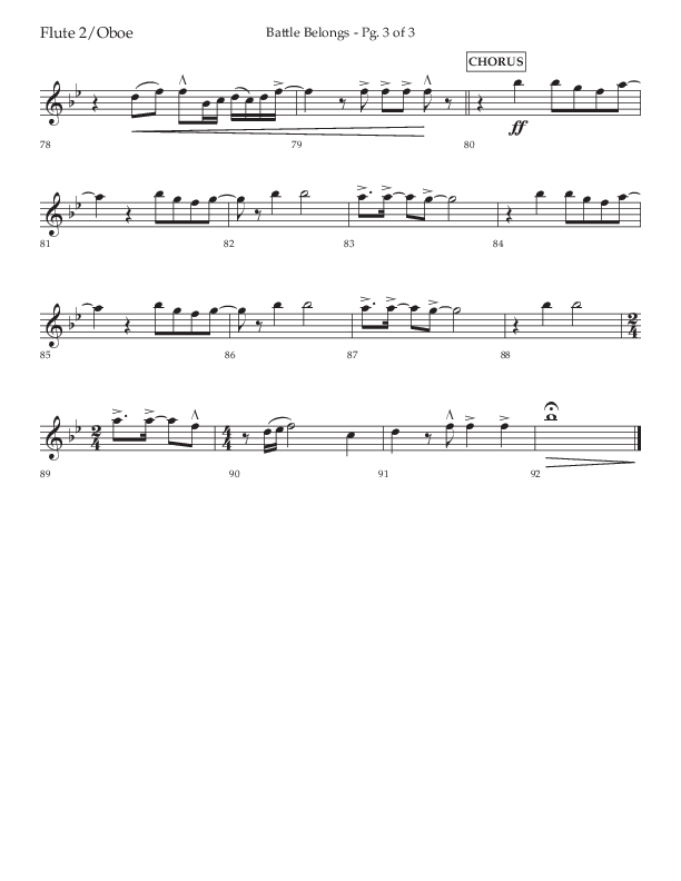 Battle Belongs (Choral Anthem SATB) Flute/Oboe (Lifeway Choral / Arr. Craig Adams)