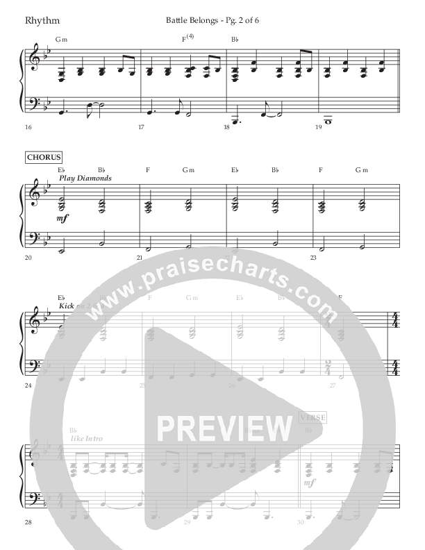 Battle Belongs (Choral Anthem SATB) Lead Melody & Rhythm (Lifeway Choral / Arr. Craig Adams)