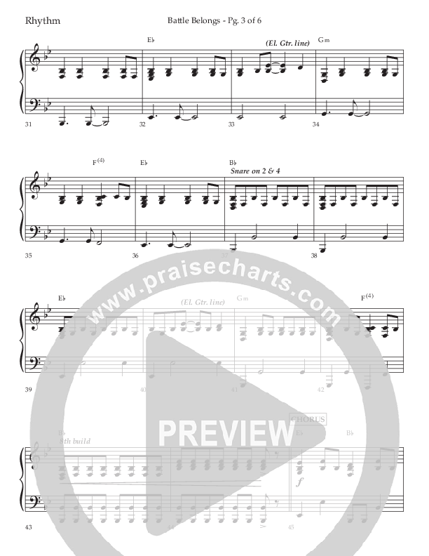 Battle Belongs (Choral Anthem SATB) Lead Melody & Rhythm (Lifeway Choral / Arr. Craig Adams)